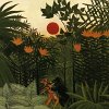 Leonte Andreea Henri Rousseau American Indian Struggling with a Gorilla